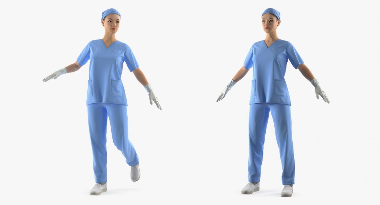 Asian Female Surgeon Rigged 2 3D model