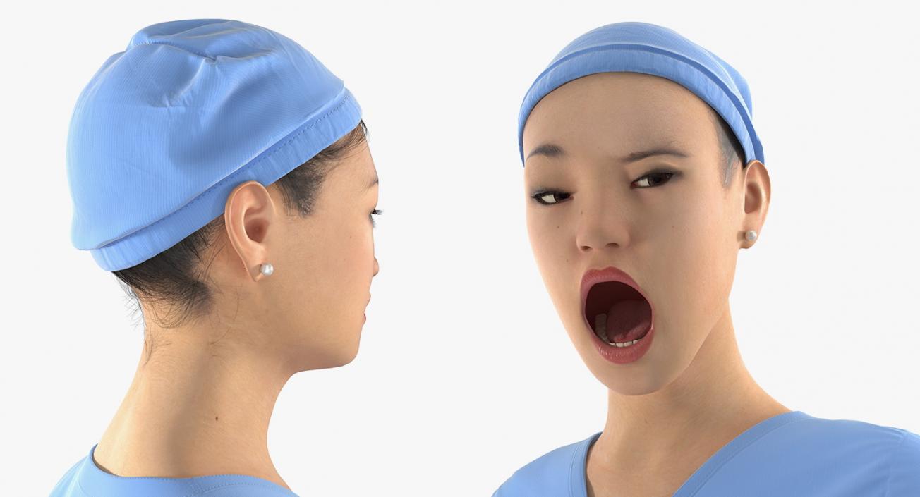 Asian Female Surgeon Rigged 2 3D model