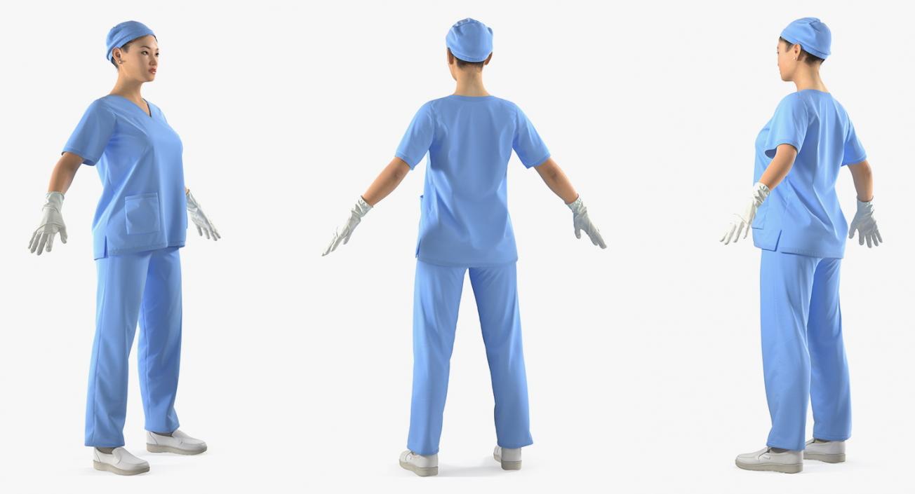 Asian Female Surgeon Rigged 2 3D model