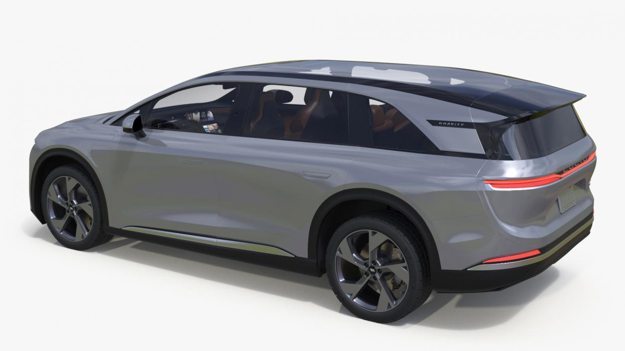 Lucid Gravity 2024 Electric SUV Gray Simplified 3D