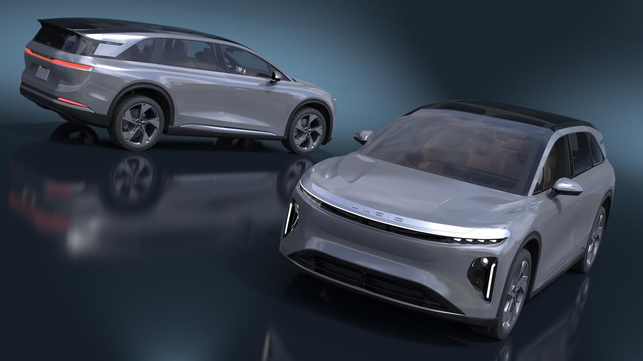 Lucid Gravity 2024 Electric SUV Gray Simplified 3D