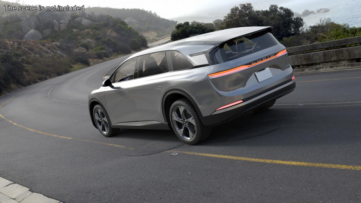 Lucid Gravity 2024 Electric SUV Gray Simplified 3D