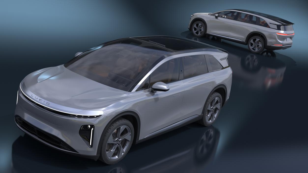 Lucid Gravity 2024 Electric SUV Gray Simplified 3D