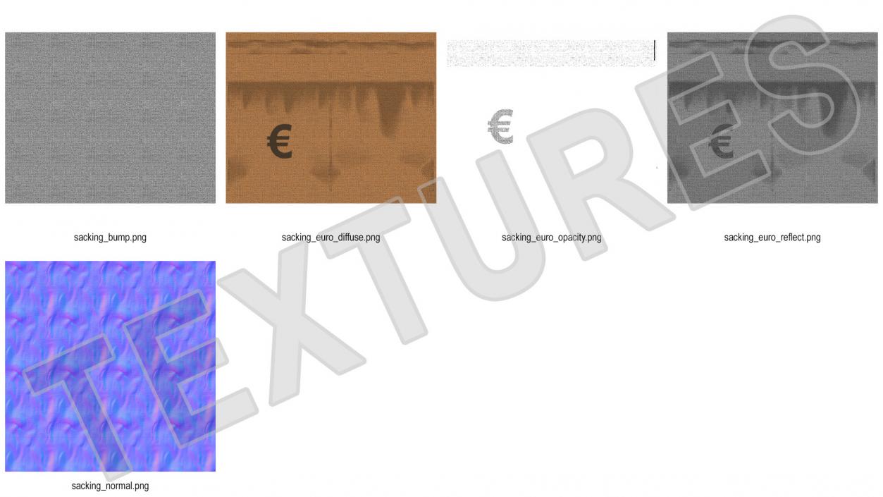 3D Euro Currency Sack model