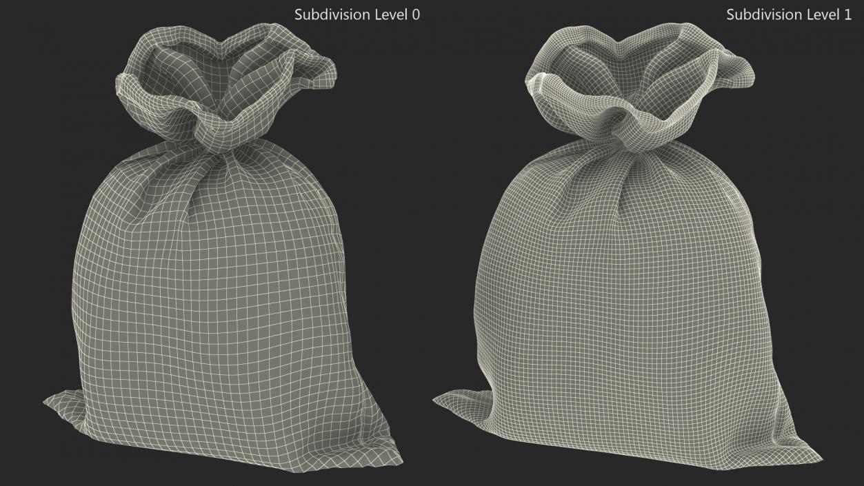 3D Euro Currency Sack model