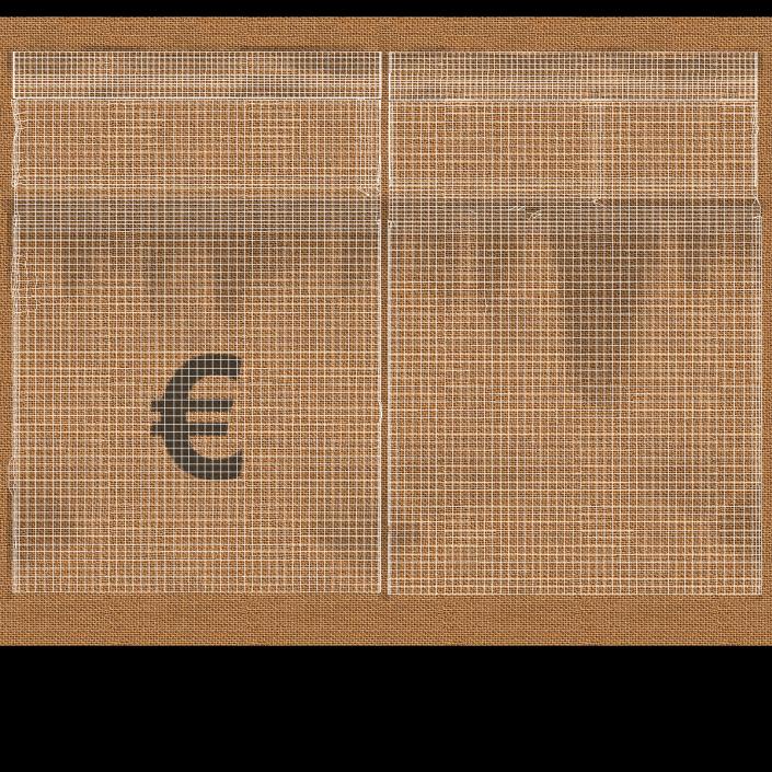 3D Euro Currency Sack model