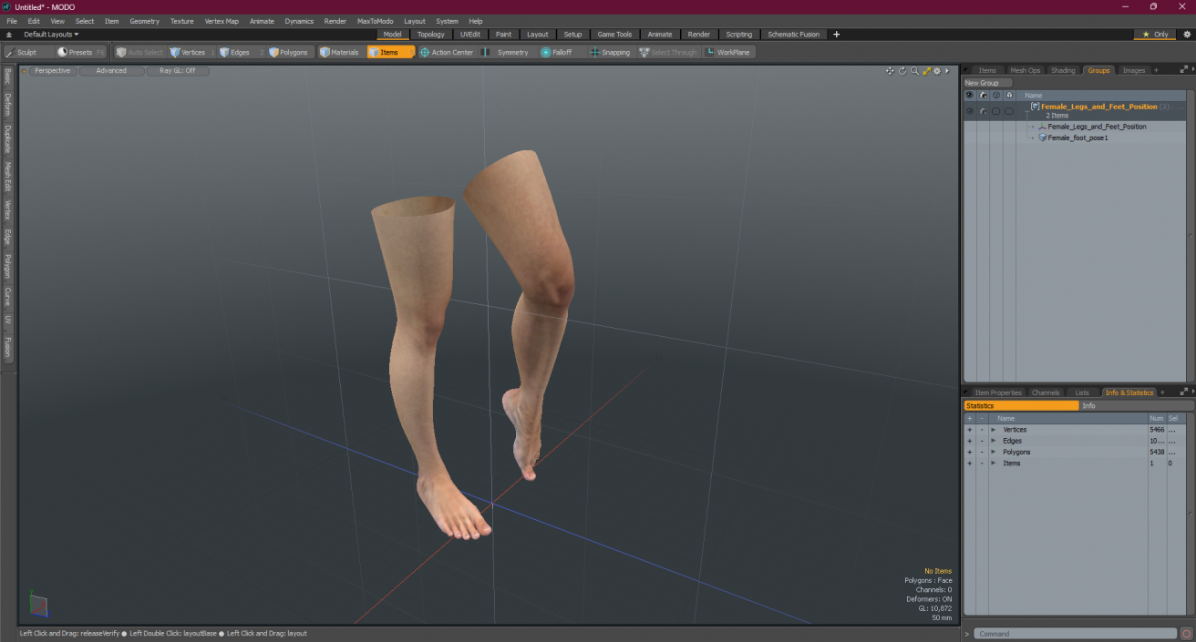 Female Legs and Feet Position 3D model