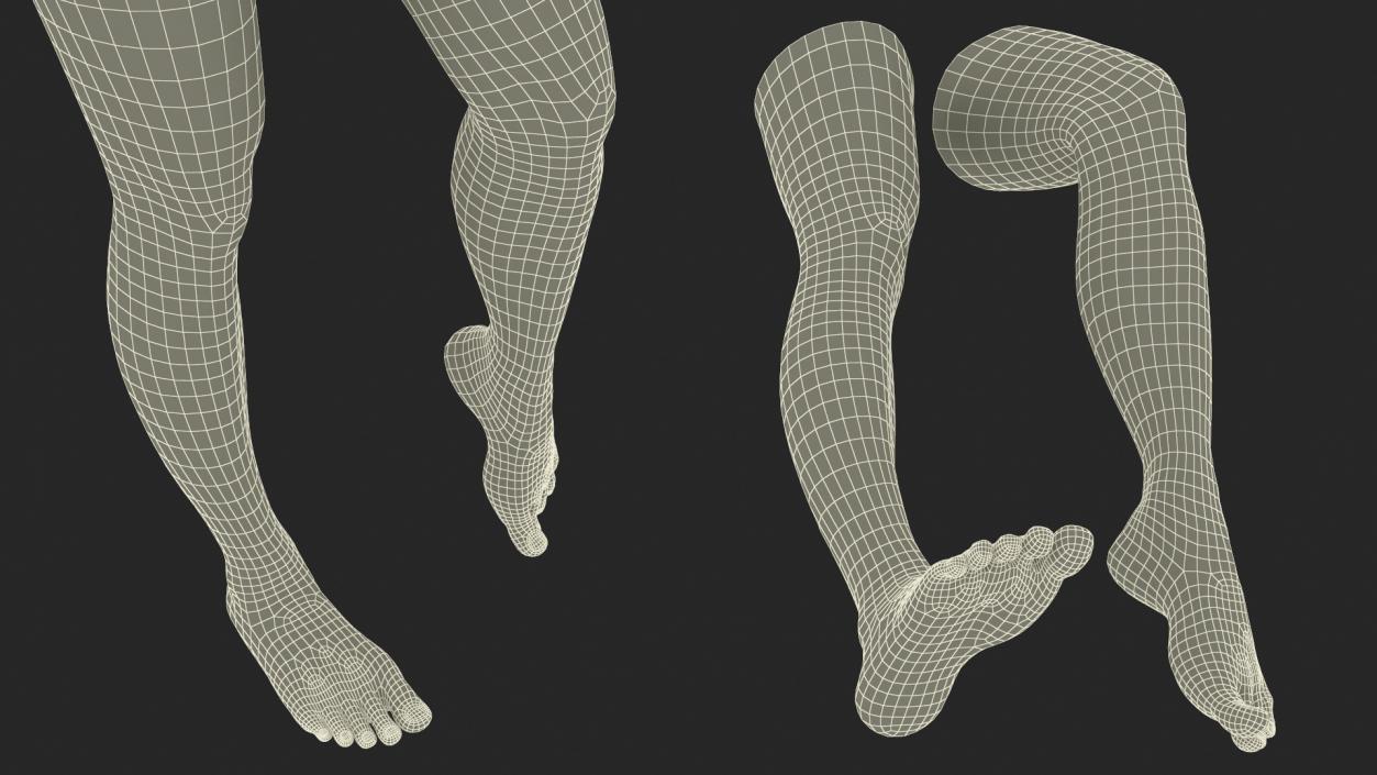 Female Legs and Feet Position 3D model