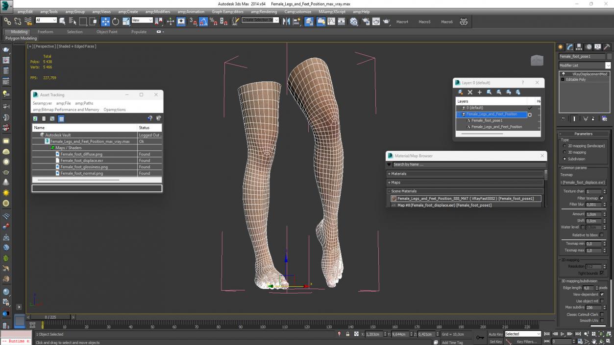 Female Legs and Feet Position 3D model