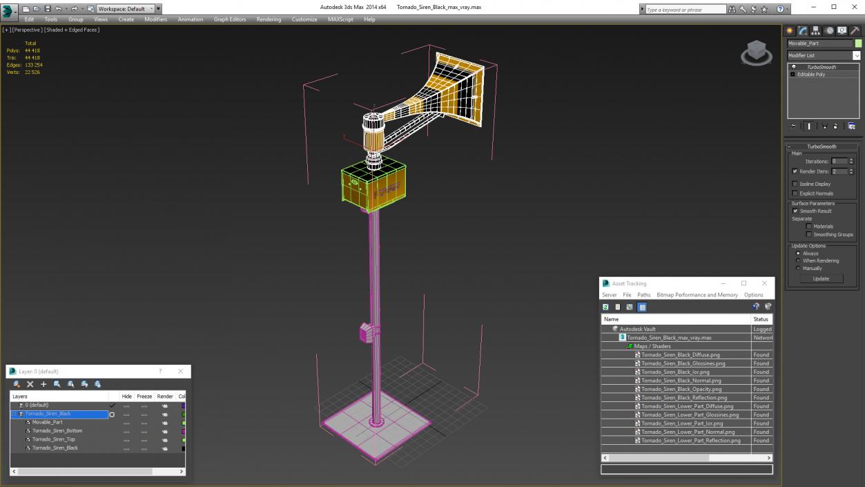 Tornado Siren Black 3D model