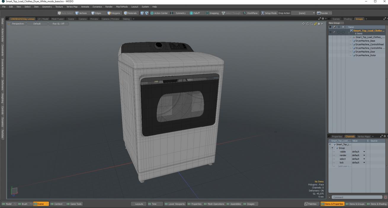 Smart Top Load Clothes Dryer White 3D model