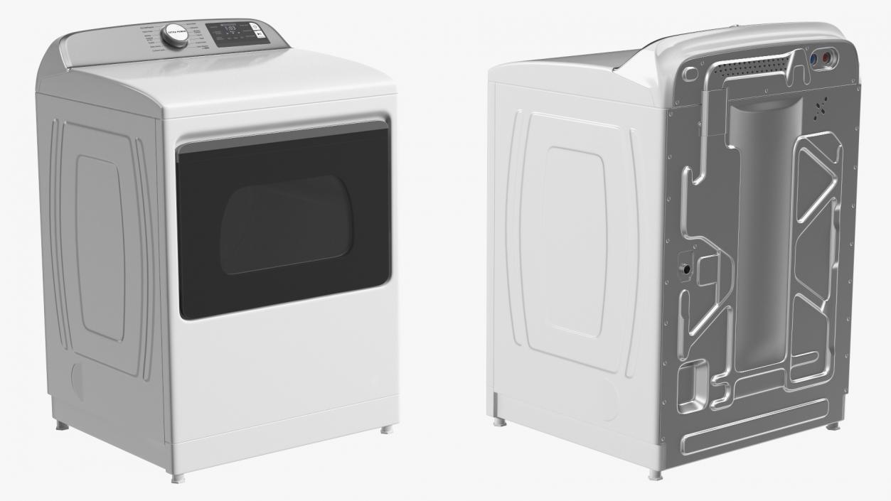 Smart Top Load Clothes Dryer White 3D model