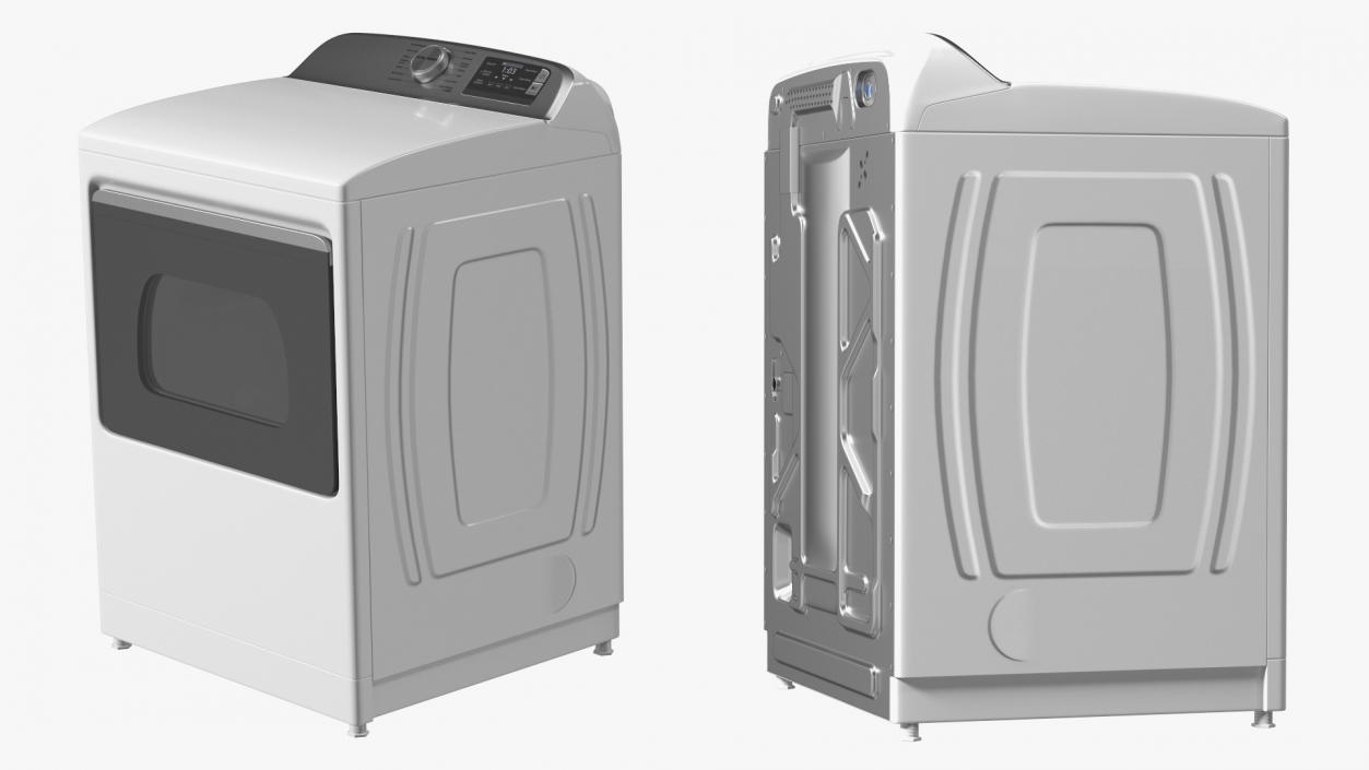 Smart Top Load Clothes Dryer White 3D model