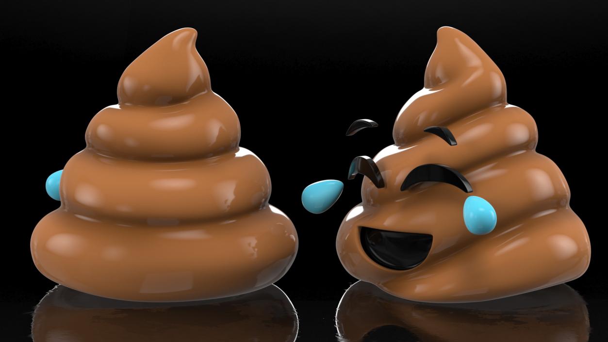 Tears of Joy Face Poop Emoji Smile 3D model