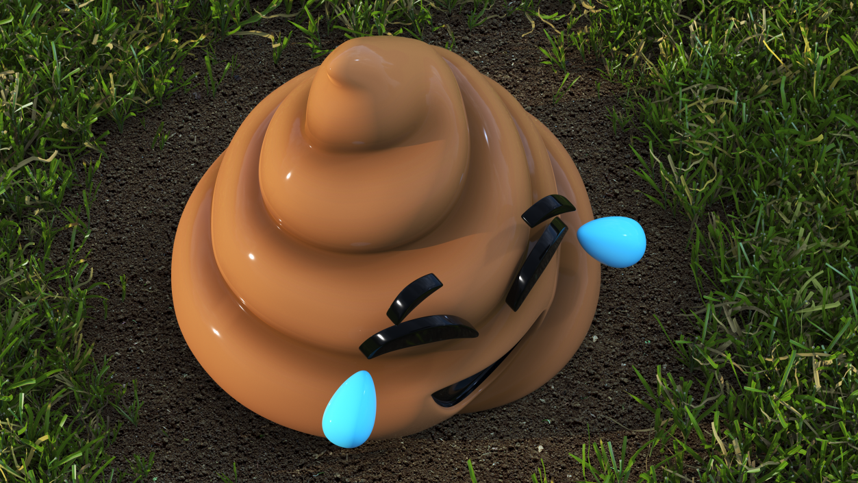 Tears of Joy Face Poop Emoji Smile 3D model