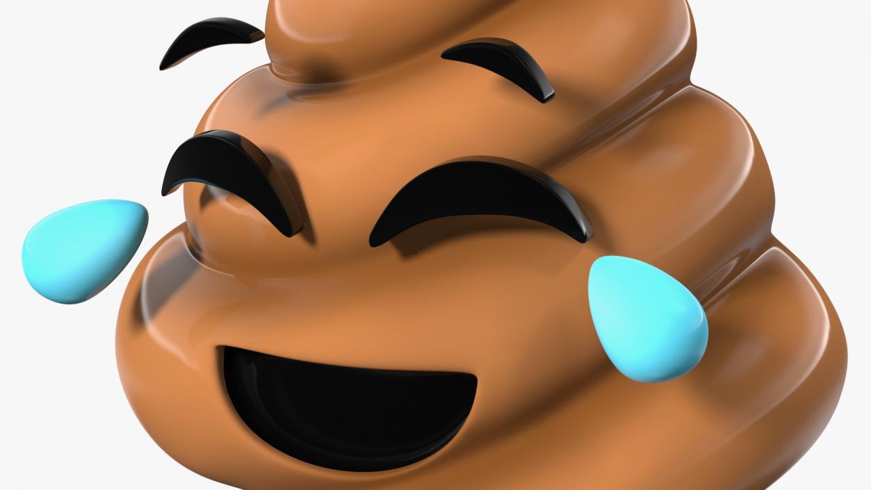 Tears of Joy Face Poop Emoji Smile 3D model