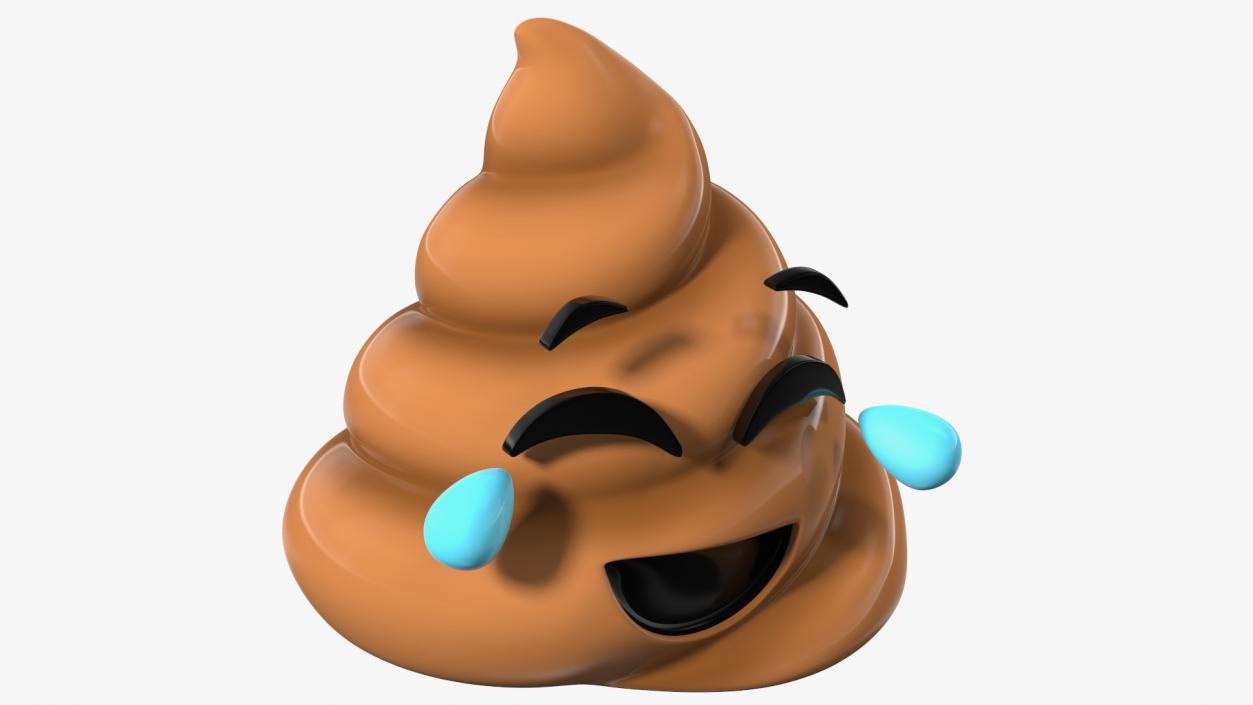 Tears of Joy Face Poop Emoji Smile 3D model