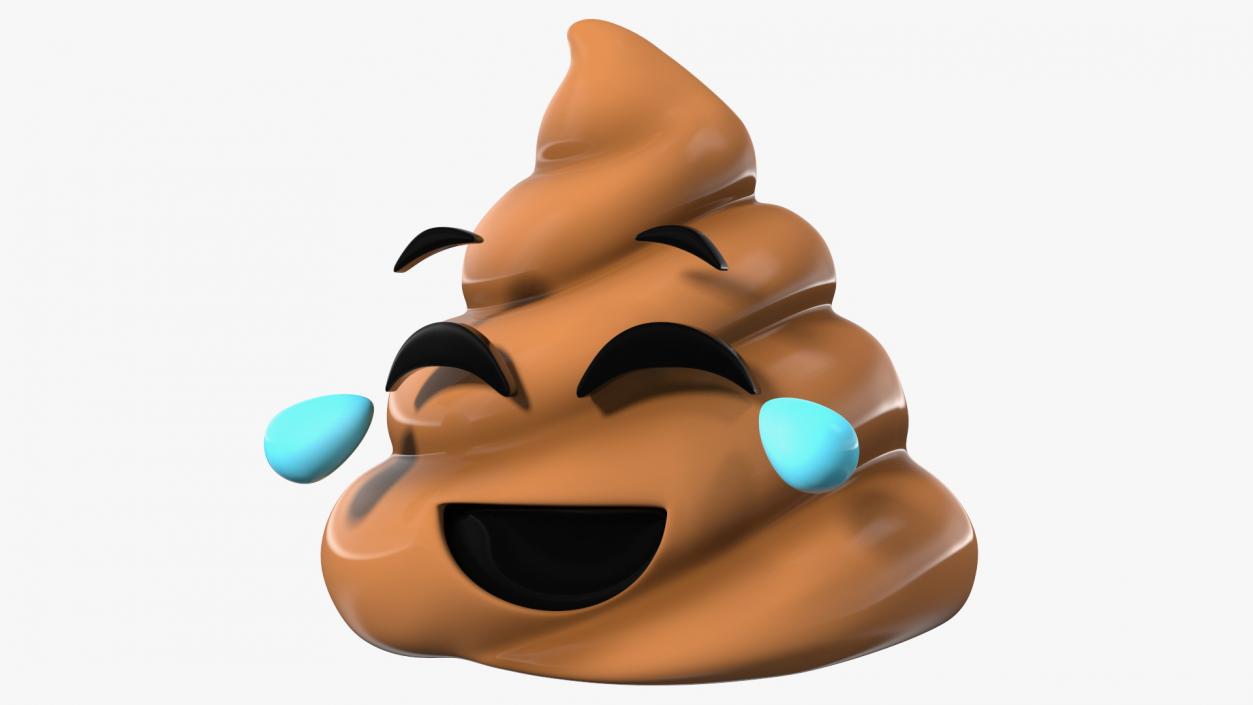 Tears of Joy Face Poop Emoji Smile 3D model