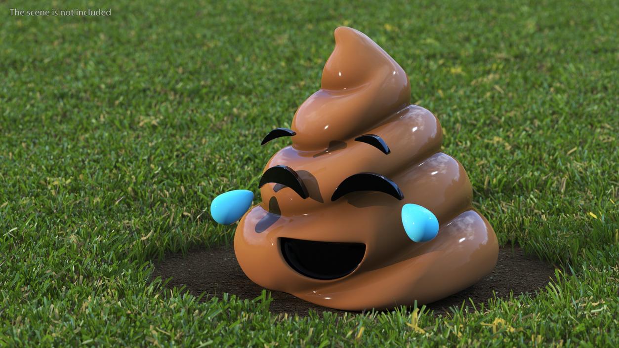 Tears of Joy Face Poop Emoji Smile 3D model