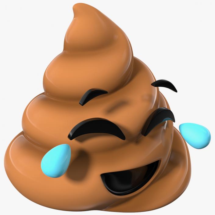 Tears of Joy Face Poop Emoji Smile 3D model