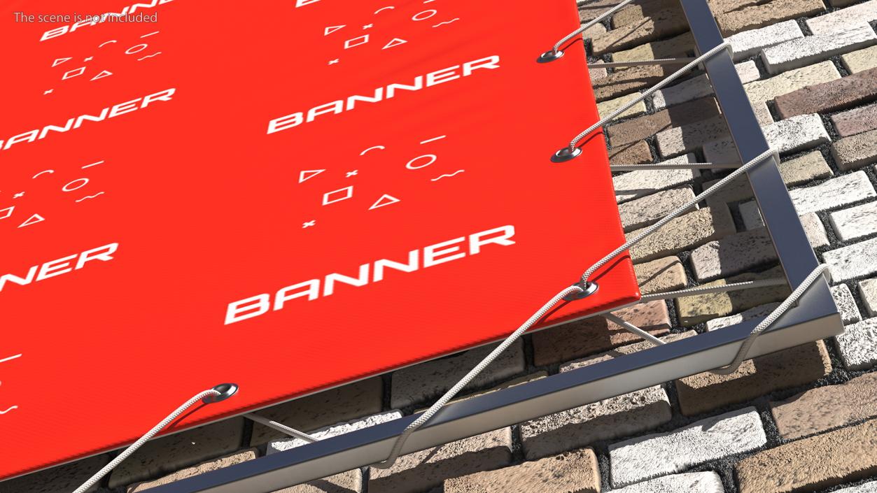 3D model Hanging Banner with Eyelets 2m x 4m