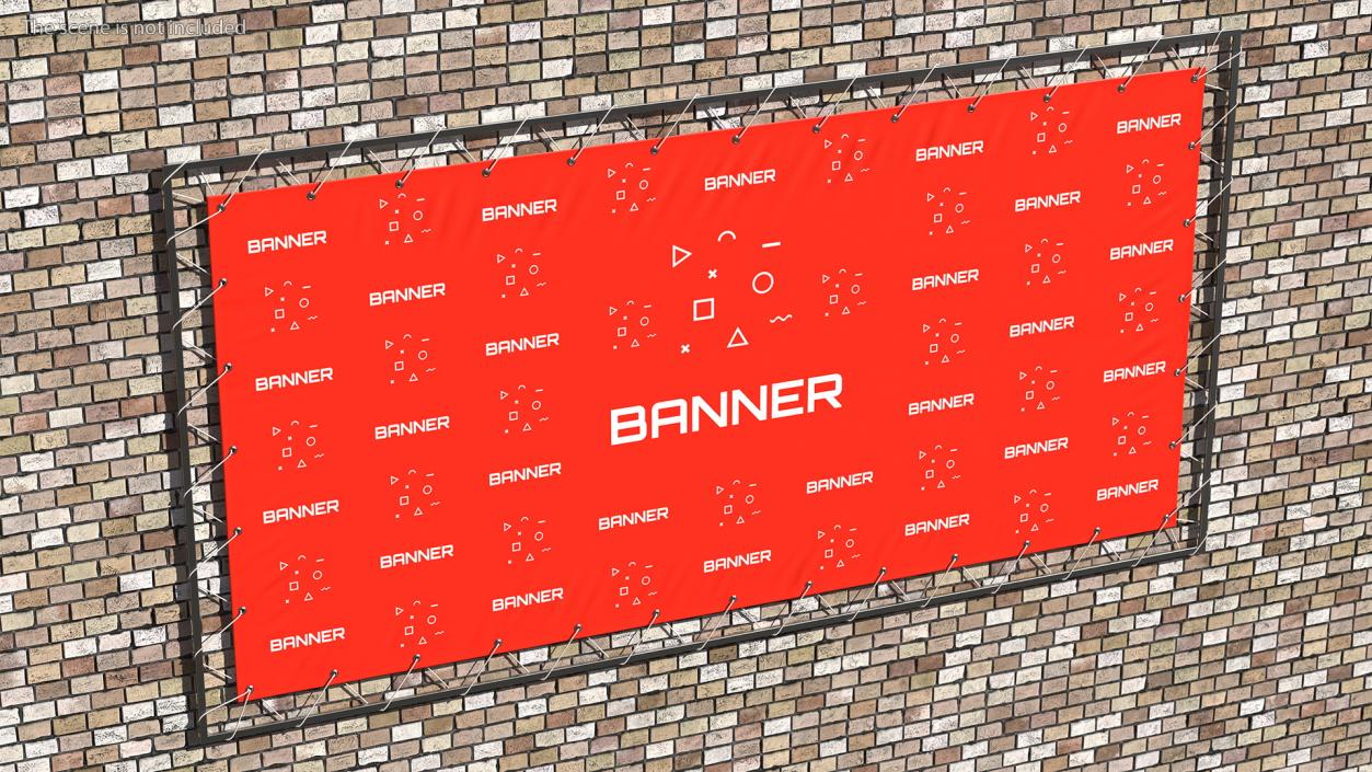 3D model Hanging Banner with Eyelets 2m x 4m