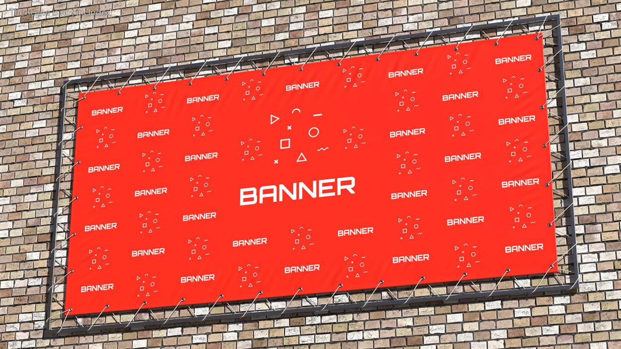 3D model Hanging Banner with Eyelets 2m x 4m