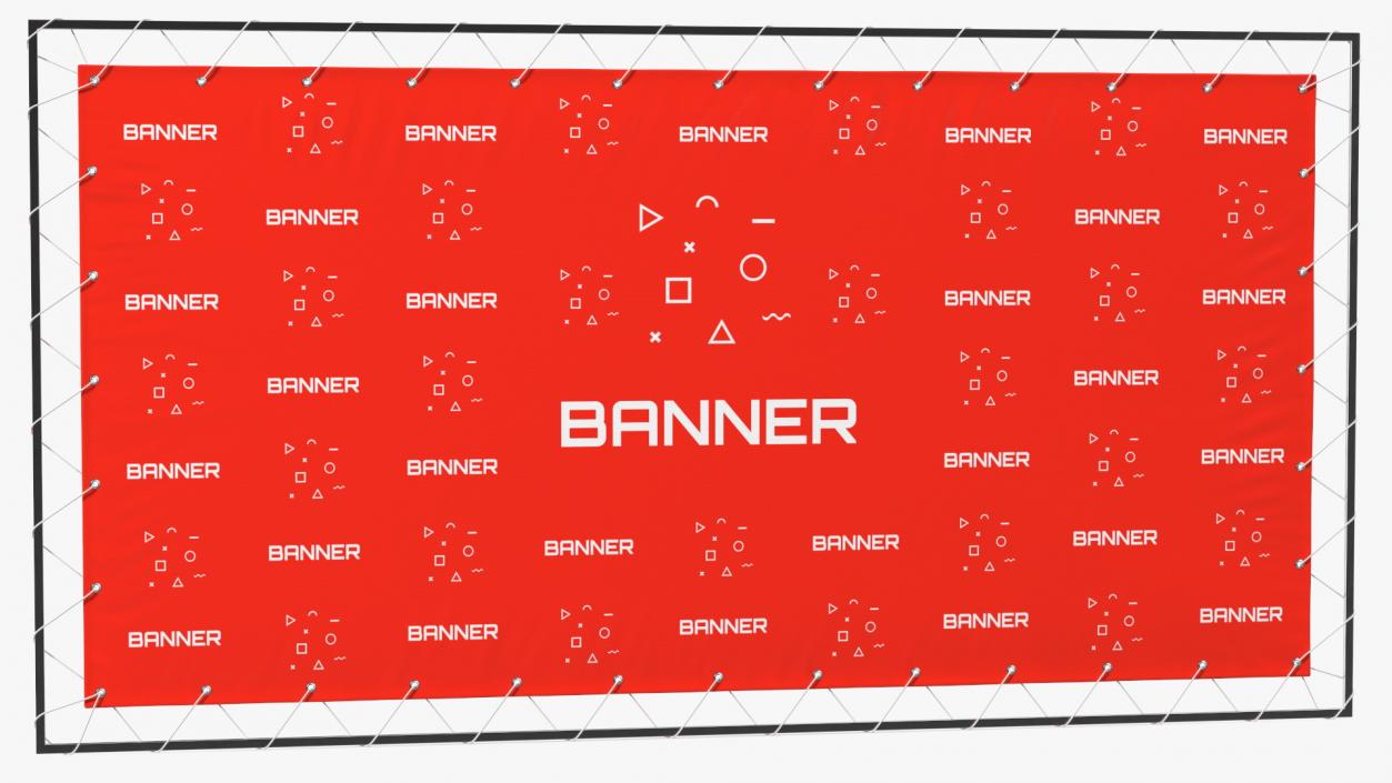 3D model Hanging Banner with Eyelets 2m x 4m