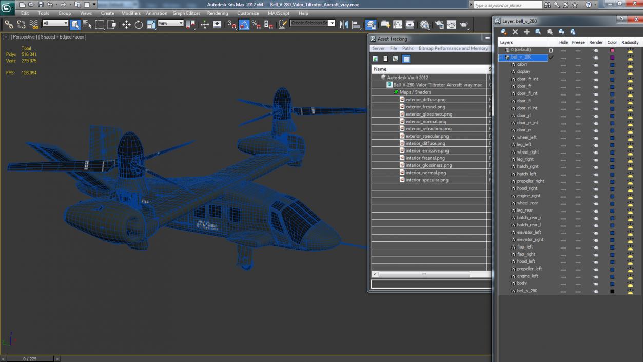 3D model Bell V-280 Valor Tiltrotor Aircraft