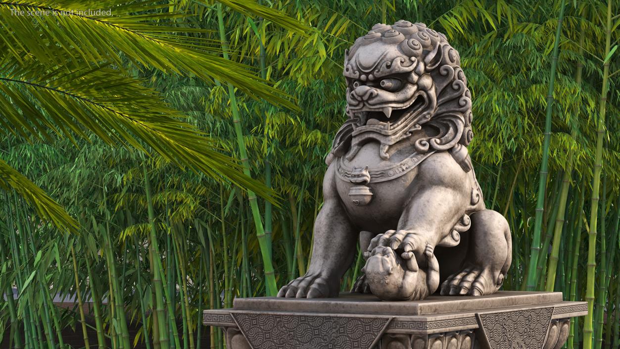 3D model Chinese Stone Lion Statue