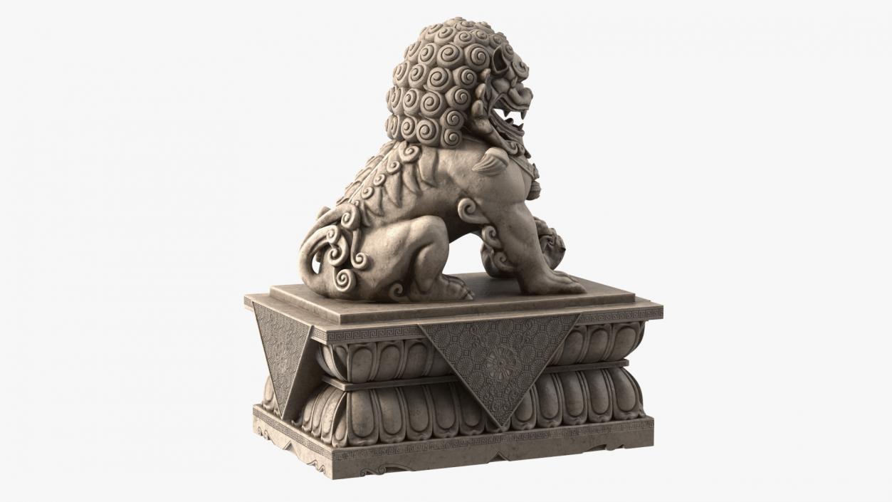 3D model Chinese Stone Lion Statue