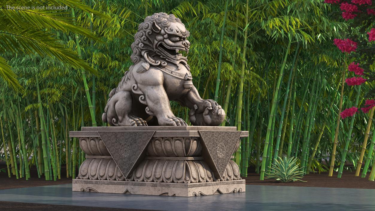 3D model Chinese Stone Lion Statue