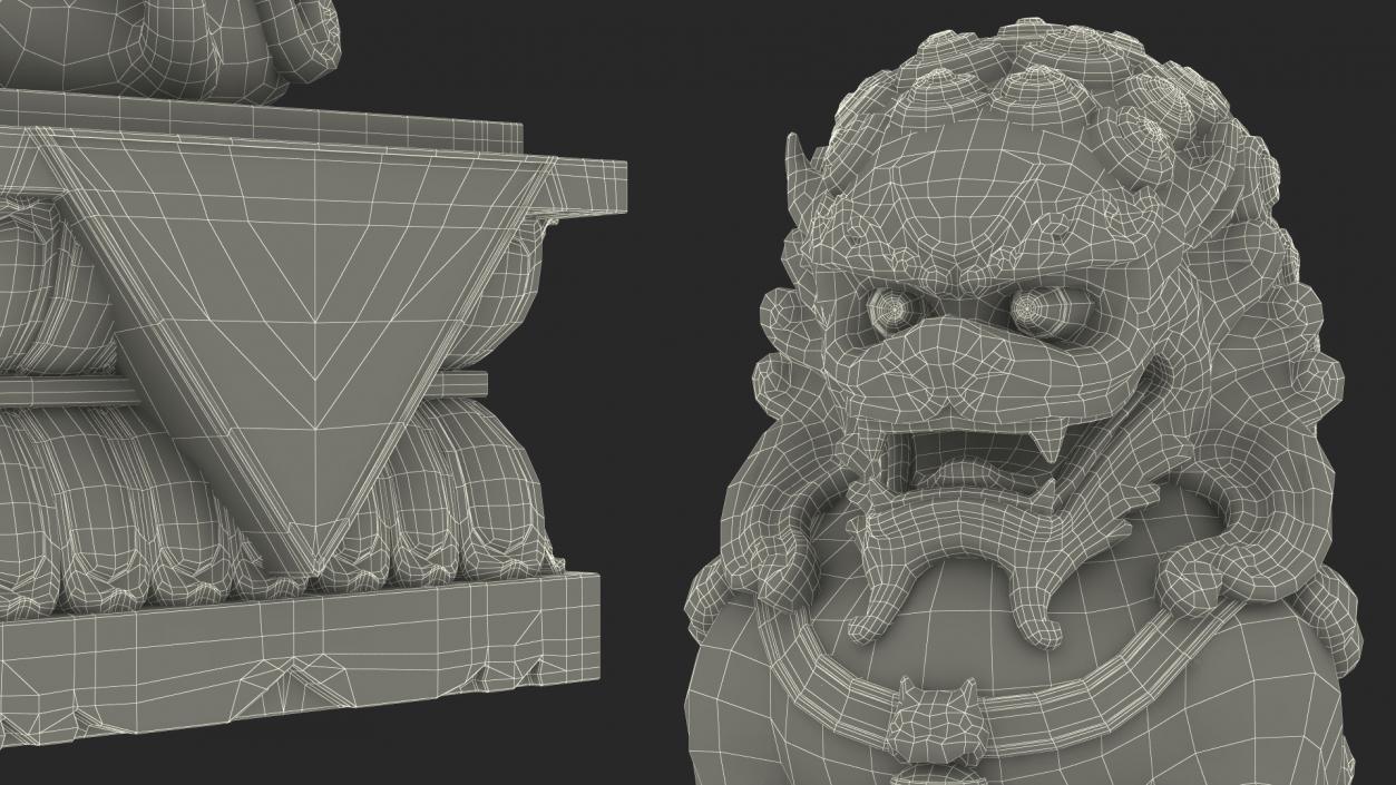 3D model Chinese Stone Lion Statue