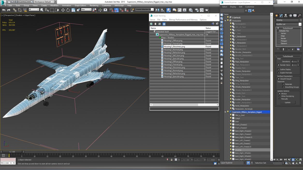 3D Supersonic Military Aeroplane Rigged