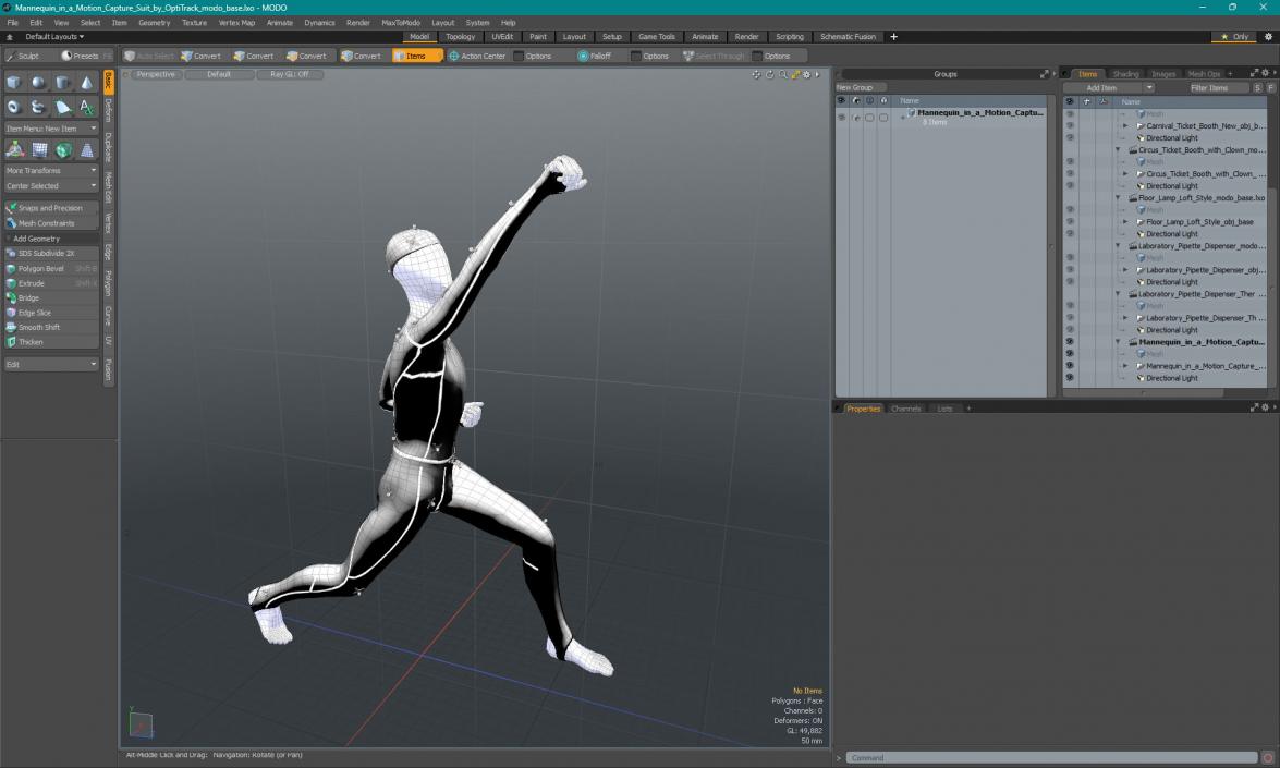 Mannequin in a Motion Capture Suit by OptiTrack 3D