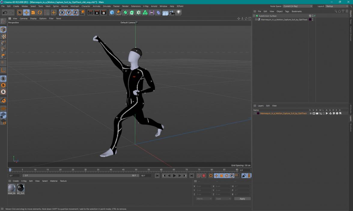 Mannequin in a Motion Capture Suit by OptiTrack 3D