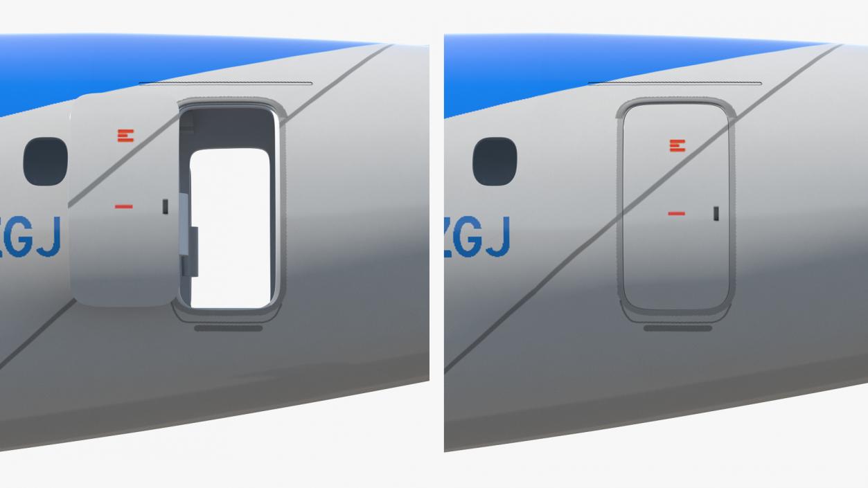 3D Embraer E-Jet E175-E2 Rigged model