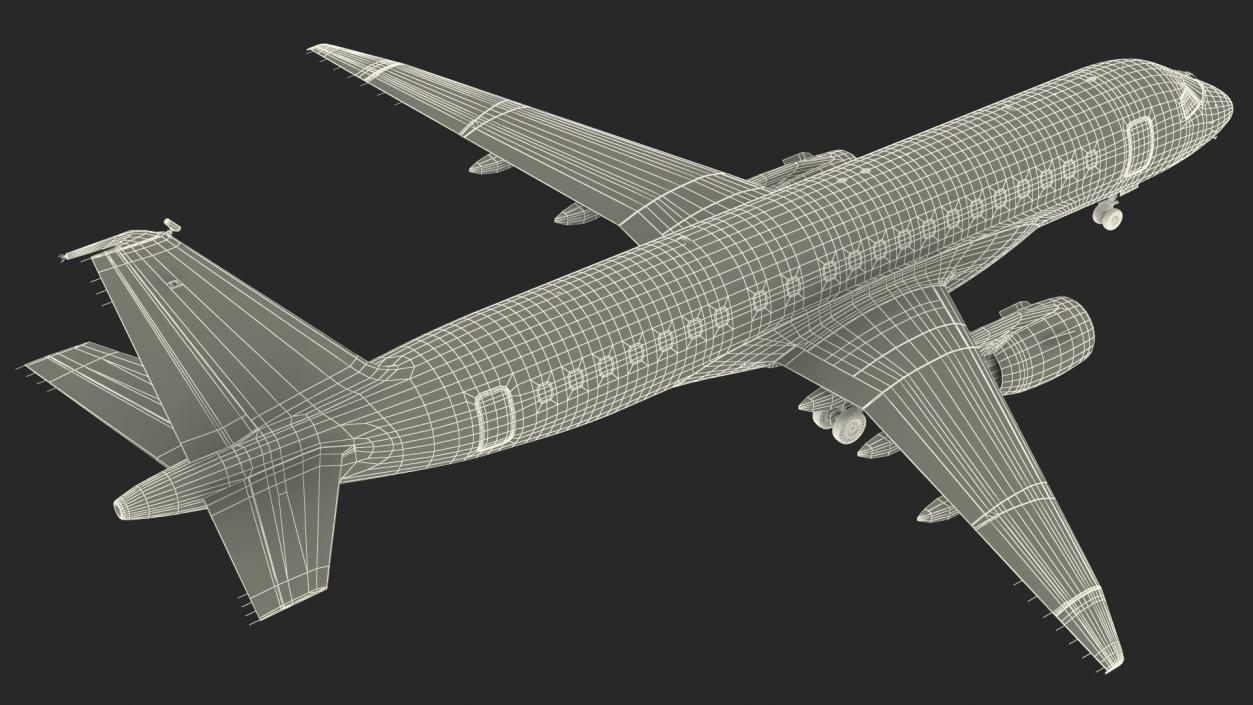 3D Embraer E-Jet E175-E2 Rigged model