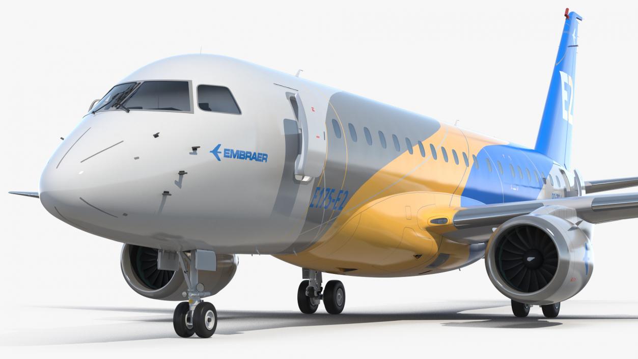 3D Embraer E-Jet E175-E2 Rigged model