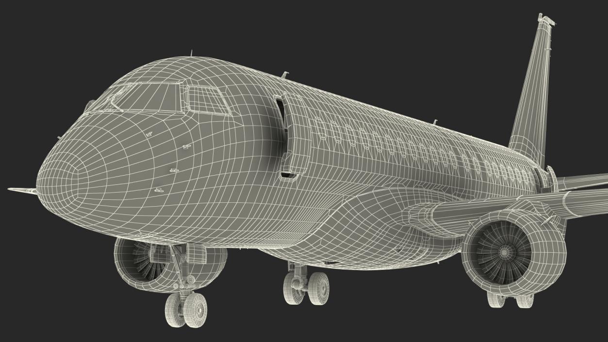 3D Embraer E-Jet E175-E2 Rigged model