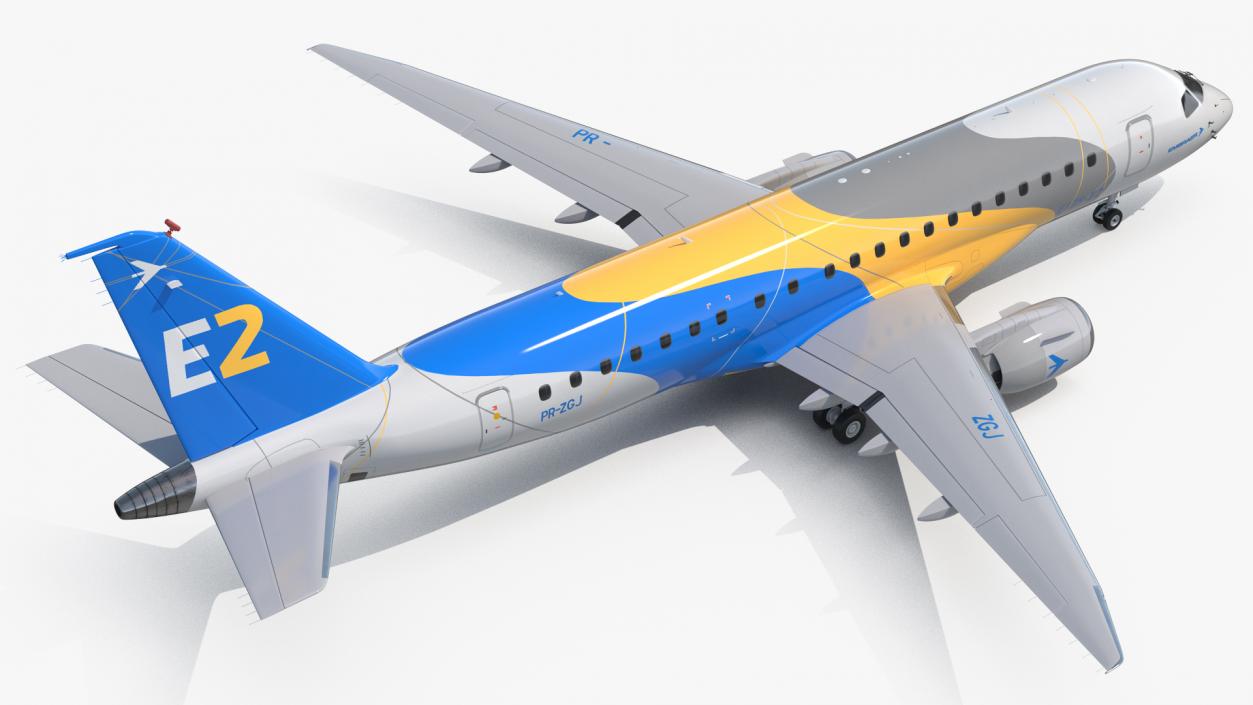 3D Embraer E-Jet E175-E2 Rigged model