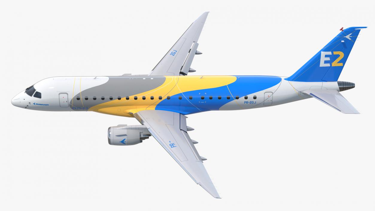 3D Embraer E-Jet E175-E2 Rigged model