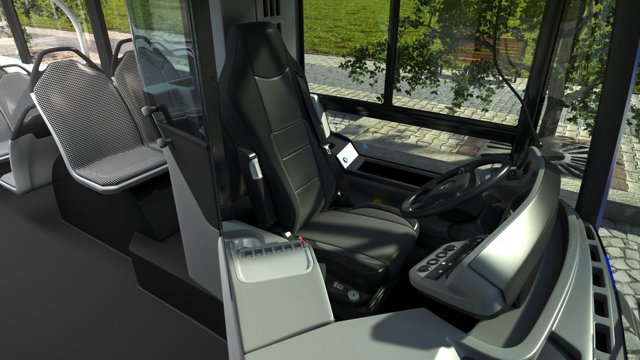 Mercedes-Benz eCitaro Two Doors Simple Interior 3D