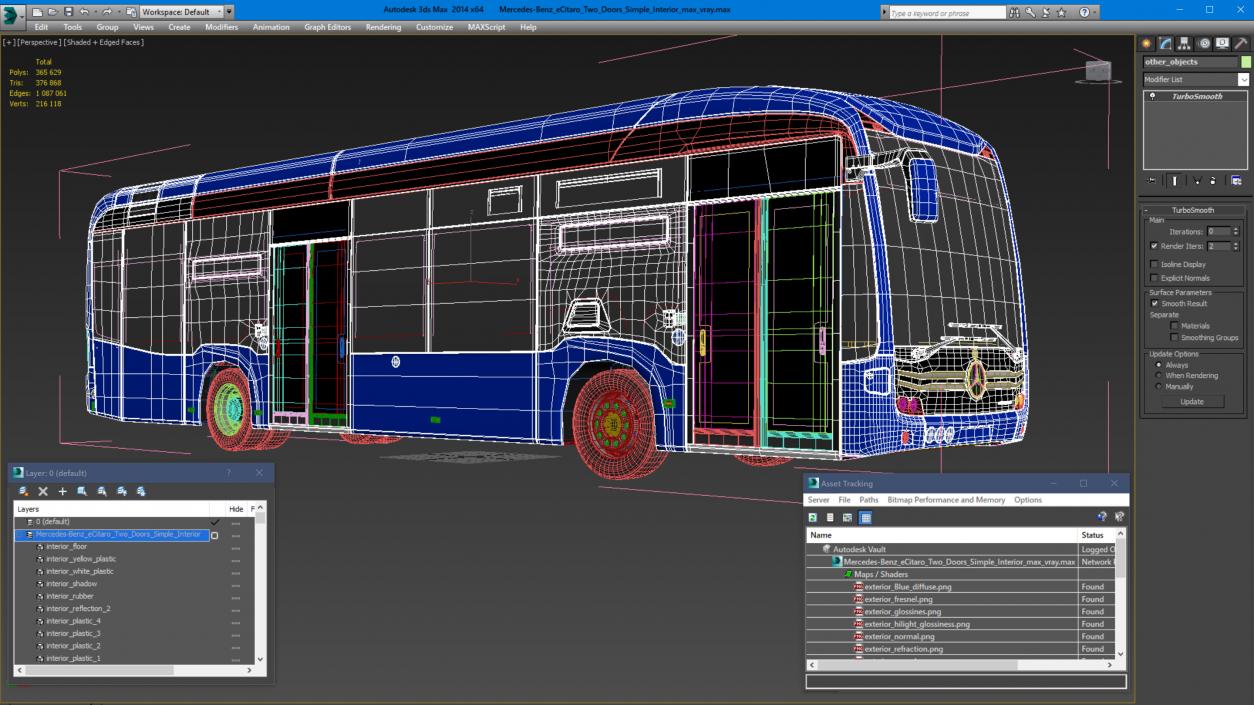 Mercedes-Benz eCitaro Two Doors Simple Interior 3D