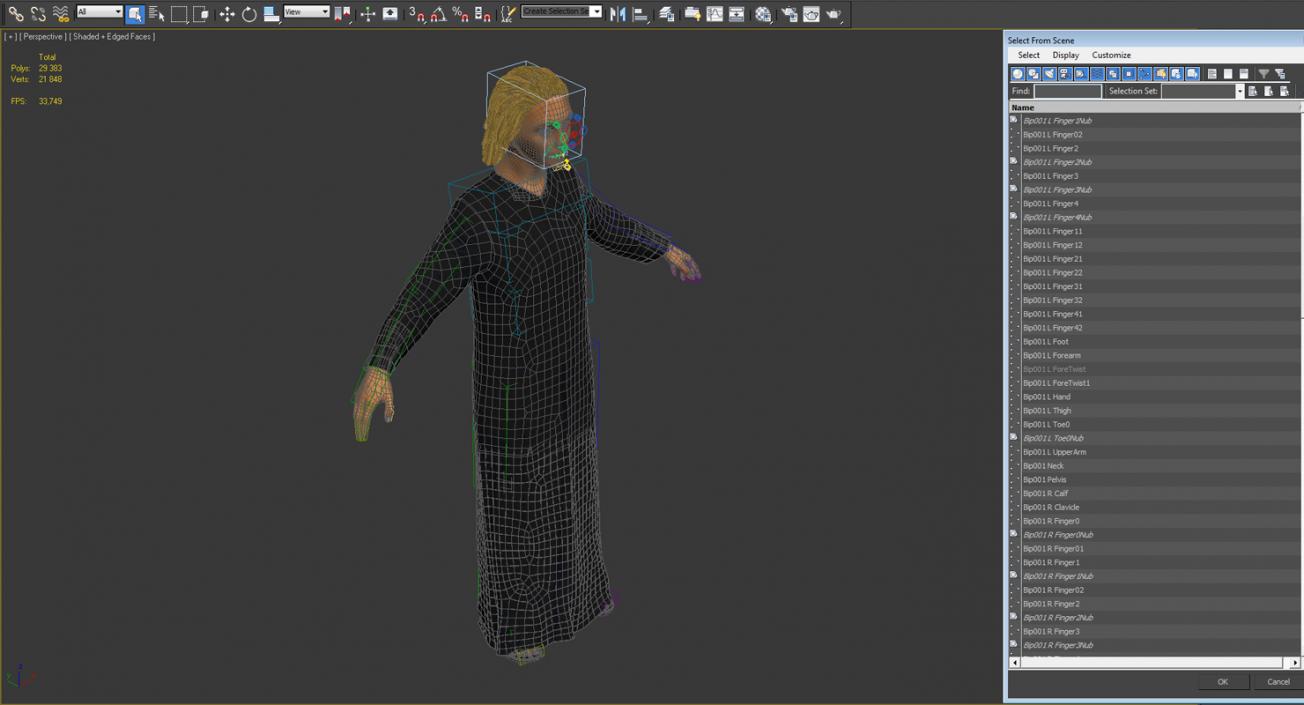 Arabian Woman in Black Abaya 2 Rigged 3D