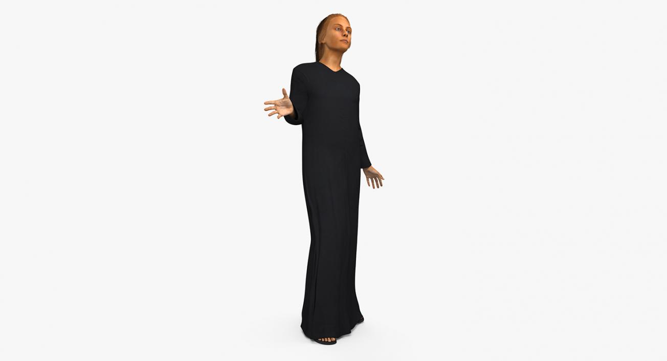 Arabian Woman in Black Abaya 2 Rigged 3D