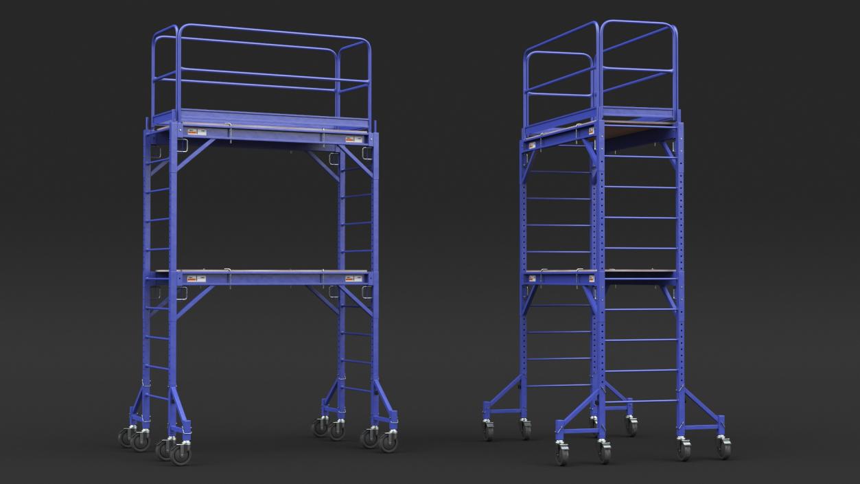 3D model Blue 2 Story Rolling Scaffold Tower