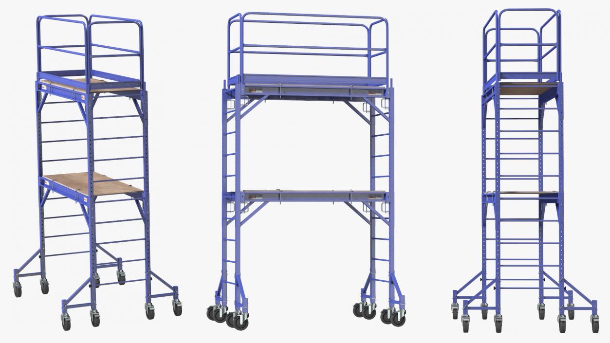 3D model Blue 2 Story Rolling Scaffold Tower