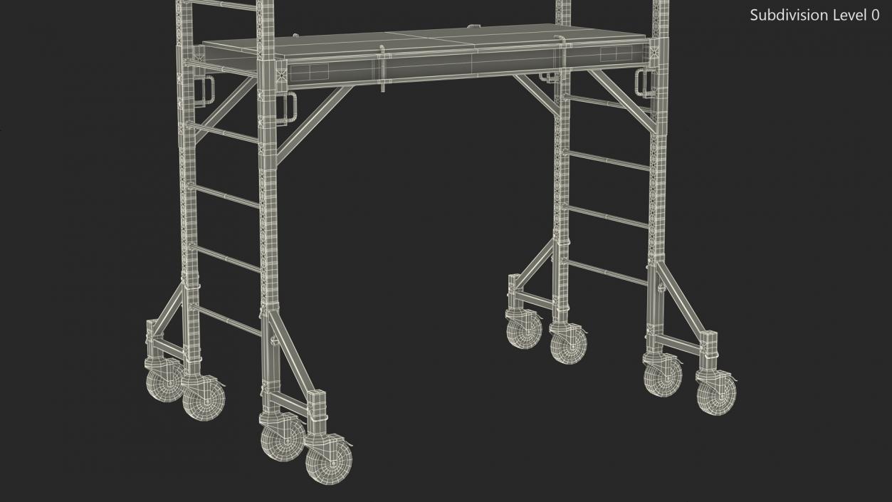 3D model Blue 2 Story Rolling Scaffold Tower