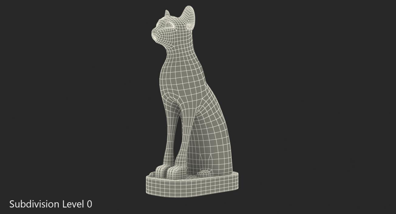 3D Ancient Egyptian Cat Statue Black model